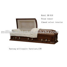 Pecan wood coffin/casket funeral carton package